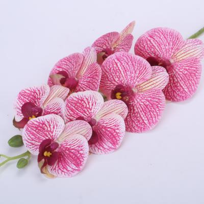 China Wedding Home Decoration Wedding Factory Wholesale Long Steam Materials Artificial Flowers Handmade Large Orchid for sale