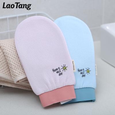 China EXFOLIATING natural viscous fiber exfoliating glove Kessa scrub dead skin remover for body scrub for sale