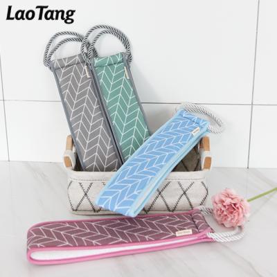 China Long Handle 100% Viscose Shower Bath Belt Scrubber Eco-friendly Sponge Exfoliating Fabrics Back Scrub Bath Belt for sale