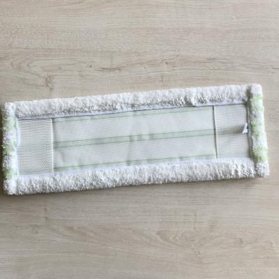 China 100% polyester absorb water flat mop  house keeping wet mop Chinese suppiler with scrape for sale