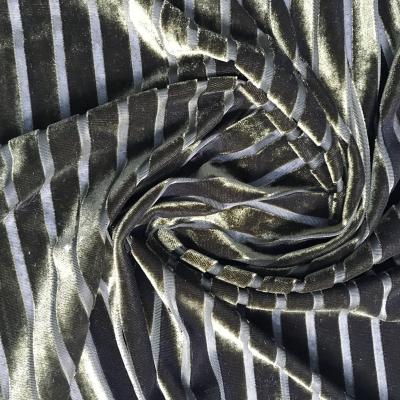 China stripe Velvet for garment ,lady garment fabric 100% poly for sale