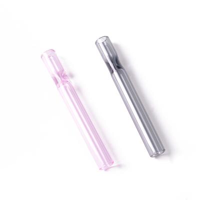 China Eco-Friendly Love Rose Glass Tube With Plastic Flower Inside Love Rose Smoking Tobacco Pipe for sale