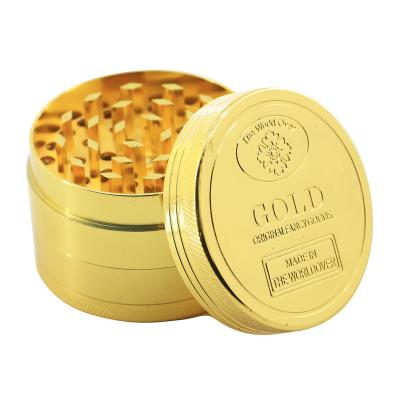 China CNC Sharp Teeth Wholesale Best Selling Zinc Alloy Diameter 40mm Mini Gold Herb Grinder Best Quality Eco-friendly Products for sale