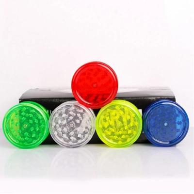 China Sharp Logo 60*27mm 40*20mm Custom Portable Three-Layer Teeth Cnc Shiny Plastic Herb Grinder For Smoking for sale