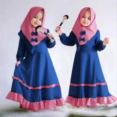 China Rayon 2022 Ready To Ship 100% Muslim Cotton Gril Prayer Dress Jilbab Islamic Eid Formal Gown For 4-12 Years for sale