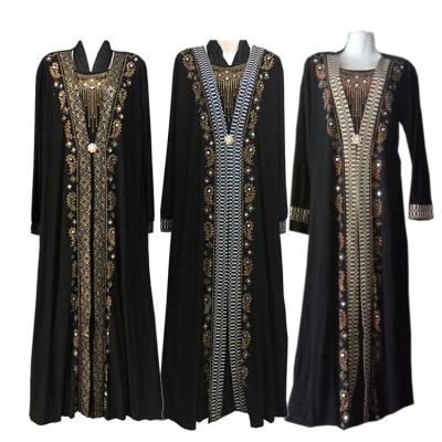 China Muslim Woman Spandex Robe Long Robe Loose Kimono Muslim Abaya Dubai Islam Moroccan Black Kaftan Turkey Djellaba Pray Clothing Women for sale