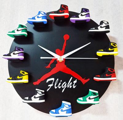 China Wholesale High Quality Creative Basketball Mini Sneaker Shoes Wall Clock 2022 Antique Style Fashion Brand JDAJ 3D DIY For Decoration for sale