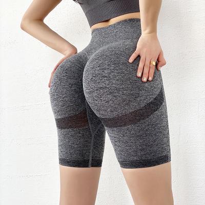 China 2021 Antibacterial High Waist Yoga Shorts Women Fitness Sport Wear Seamless Gym Lift Up Female Running Leggings Workout Short Pants Base for sale