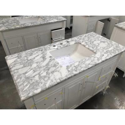 China Modern Vanity Marble Countertops, Bathroom Worktop Countertops, Office Retail Restaurant Cafe White Marble Countertops for sale