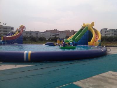 China Durable Inflatable Water Park Swimming Pools With Waterslides for sale