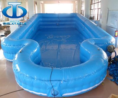 China Blue Summer Double Layer Inflatable Swimming Pools UV Resistance for sale