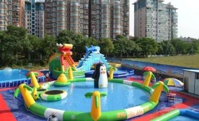 China Oxford Cloth Playland Big Inflatable Swimming Pool With Slide for sale