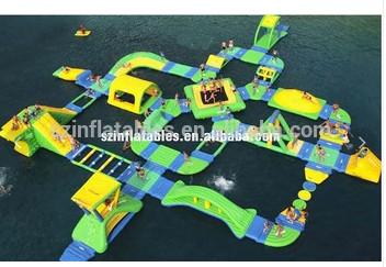 China Great Inflatable Obstacle Courses Green Water Obstacle For Business for sale