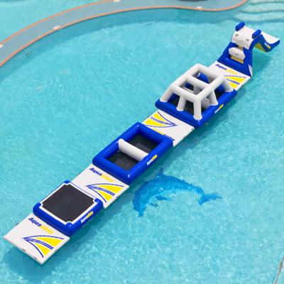 China Blue Inflatable Water Park Inflatable Obstacle Courses Customized for sale