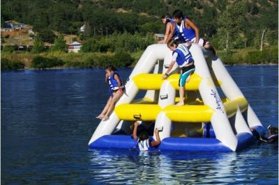 China Durable outdoor inflatable water parks , Inflatable Water Catapult Blob for sale