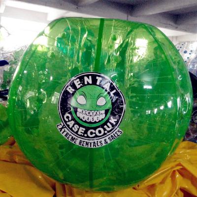 China Human Size Bubble Soccer Football , PVC / TPU inflatable body ball CE Standard Green Color for sale