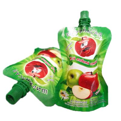 China Guanhui's Fruit Liquid Holder Custom Made Reusable Plastic Moisture Proof Juice Drink Packaging Spout Pouch for sale