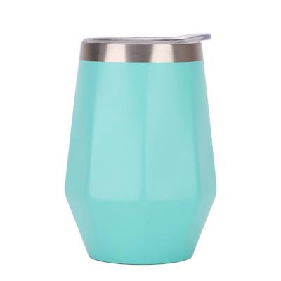 China 350ml Stainless Steel Tumbler Cup 12oz Custom Logo Viable Unique White Wine Tumbler Bottle With Lid And Straw for sale