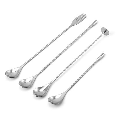 China Amazon Sustainable Hit Long Handle Iced Tea, Coffee, Ice Cream Spoon, Stainless Steel Cocktail Stirring Spoons For Bar for sale