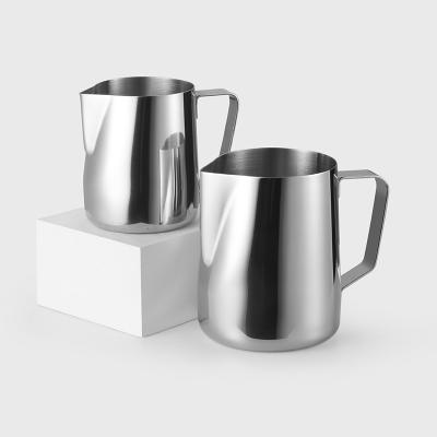 China Sustainable Stainless Steel Espresso Steaming Pitchers, Coffee Milk Frother Jug Cup For Espresso Machines Milk Frothing Pitcher for sale