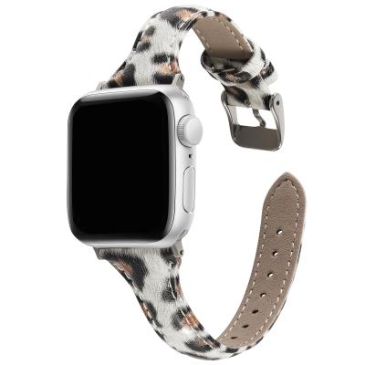 China Flora Monogram Eco-Friendly Case For Apple iPhone Watch Bands Strap 38 40mm 42mm 44mm Girly Designer Band Leather Strap for sale