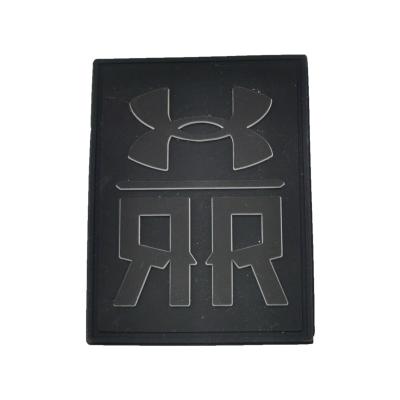 China Sustainable Support Customized Services 3D Logo Printed Clothing Sustainable Rubber Black Silicone Label Te koop