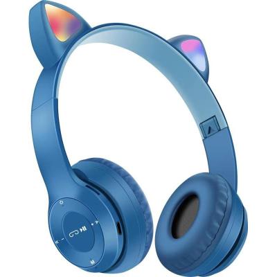 China New Cat Card Girl Cute Folding Wireless Headphones Earbuds Cartoon Luminous Headset for sale