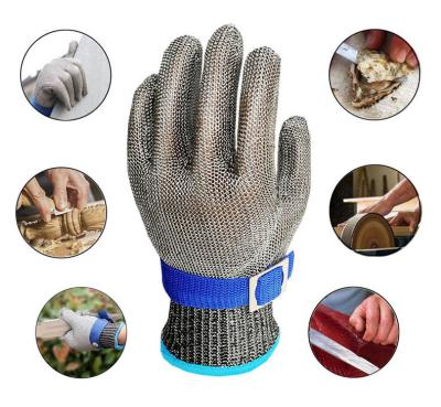 China Stainless Steel Wire Mesh Gloves Anti-Slip Chainmail Gloves Butcher Steel Gloves for sale