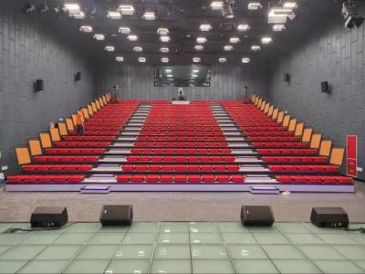 China Fabric Seat Telescopic Bleacher on Steel Platform for Events Gatherings for sale