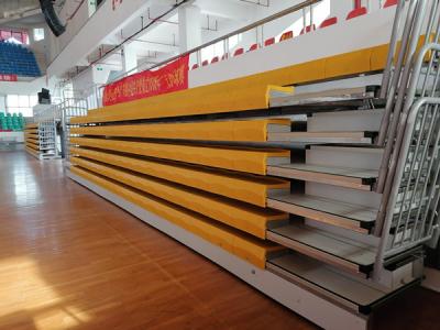 China Yellow Color Retractable Bleacher Seating Anti Slip Retractable Tiered Seating for sale