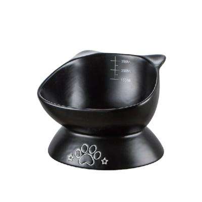 China Sustainable Wholesale Direct Sales Pet Supplies Anti-tilting Elevated Ceramic Raised Cat Bowl for sale