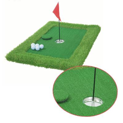 China Mini Golf Exerciser Recreation Rubber Grass Base+Artificial Floating Putting Green For Golf Swing Trainer Practice Mat for sale