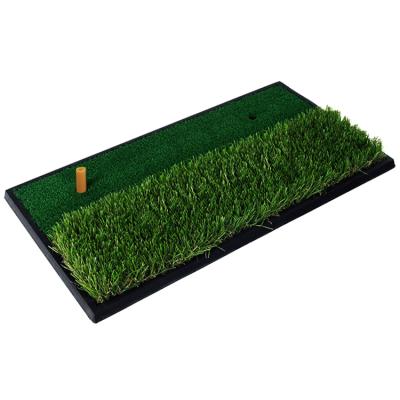 China Improving Mini Golf Skill Heavy Duty Rubber Base Golf Exercise Mat With Five Tees Hole Golf Hitting Mat for sale