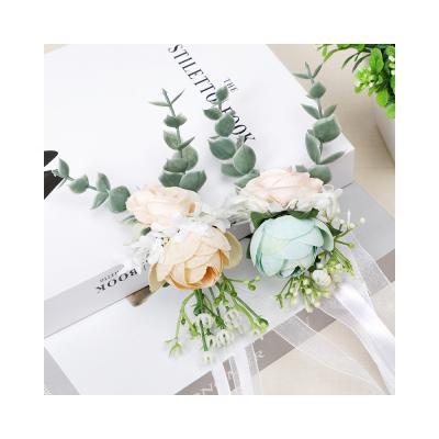 China Parties Wedding Wrist Bridal Flowers Imitation Roses To Grab Flowers for sale