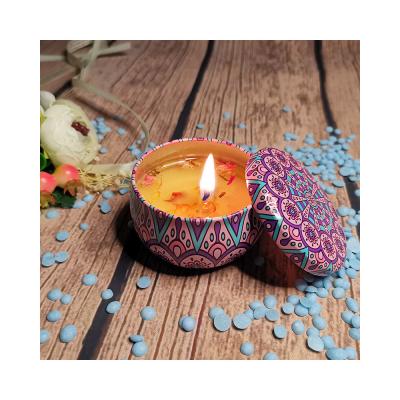 China Birthdays Soy Wax Dried Flower Candle Wedding Gift Eternal Flowers Essential Oil Scented Candle for sale