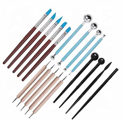 China Manicure Clay Pottery Tools Carving 2019 Multifunctional Success Baby DIY Pottery Tools Harden Decoration Tools 18 PCS Sets Soft Clay Dotting Suits Silicone Engraving Knife for sale