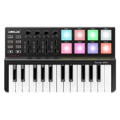 China MIDI Controller Piano with Worlde MIDI Piano 25 Keys Lightweight Mini Digital Keyboard Controller USB for Music Production Musical Instrument for sale