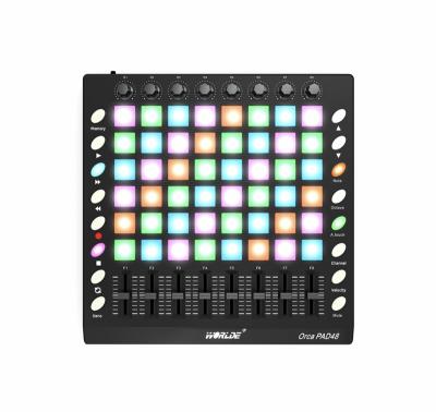 China Worlde Orca Pad48 DJ MIDI Controller USB Keyboard Sound Equipment Studio Audio Recording For Musical Instrument 28X27X4 for sale