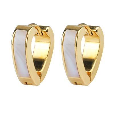 China FASHIONABLE Indian acero stainless style 18K gold heart shaped joyeria with shell circle earrings for sale