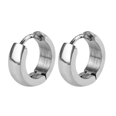 China Direct Wholesale Lead Free Nickel Free High Polish Silver Round Huggie ESarrings de Pendientes De Acero Inoxidable From China Sale for sale