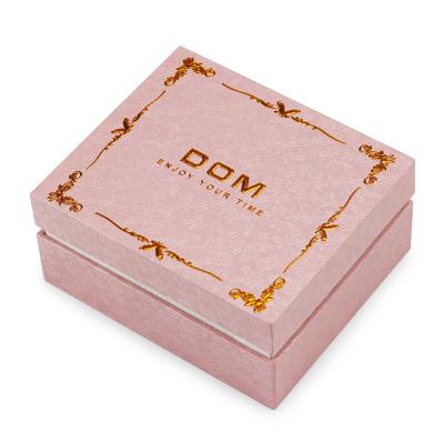 China Materials China Supplier Specialty Paper Specialty Paper Gift Watch Packaging Box Custom Convex Embossed Luxury Top And Bottom Rigid Box for sale