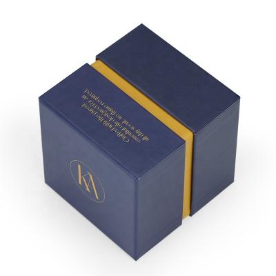 China Handmade Custom Premium Candle Boxes Luxury Rigid Gray Panel Candle Gift Box With EVA Insert for sale