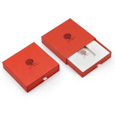 China Custom Fashion Attractive Custom Logo Recyclable Paper Box Small Mini For Gift Package Cardboard Insert Drawer Rigid Box With Handle for sale