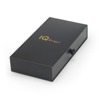 China Electric Power Bank Handmade Black Sliding Packaging Box With Custom Printed Logo for sale