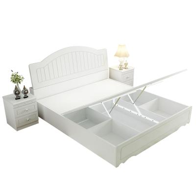 China European/White Type Pneumatic Home Wood Top Bedroom Furniture Boxed Storage And Storage Bed Garden Style Storage Princess Bed for sale