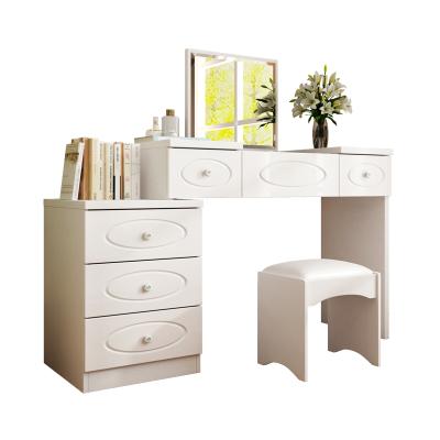 China Nordic Extendable Dressing Table with Mirror and Stool for Home Bedroom Funiture Dresser Furniture Bedroom Dressing Table Furniture for sale