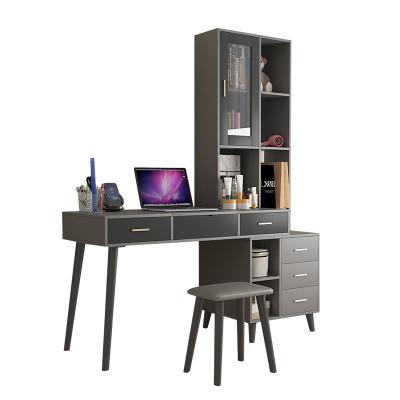 China Modern Computer Desk Simple And Economical Modern Bedroom Desk Shelf Integrated Table Furniture Home MDF for sale