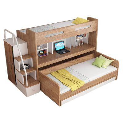 China Modern Scandinavian Style Bed + Multifunctional Table Combination Mother-child / Children's Bunk Bed for sale