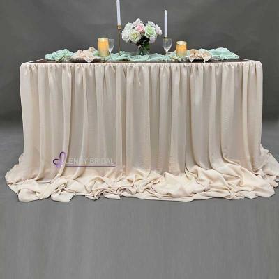 China TC092 Waterproof Massage Table Skirt Wedding Tablecloth Skirt Party Tables Skirt for sale