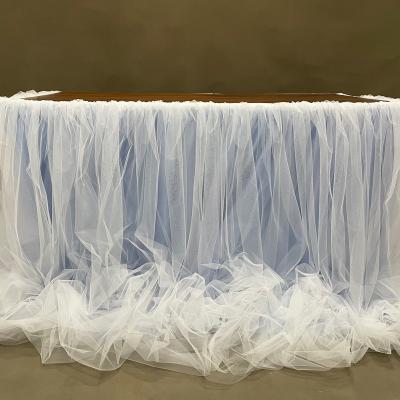 China TC091 Waterproof Plastic Table Skirt Decoration Tutu Table Skirt for sale